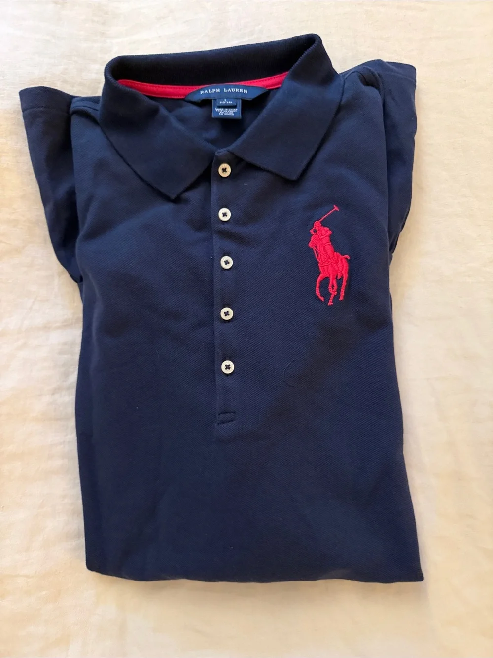 Ralph Lauren NWT Navy Cotton Knit Polo Dress size 12-14